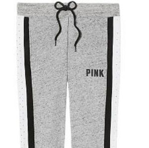 New  Pink Rhinestone bling skinny jogger